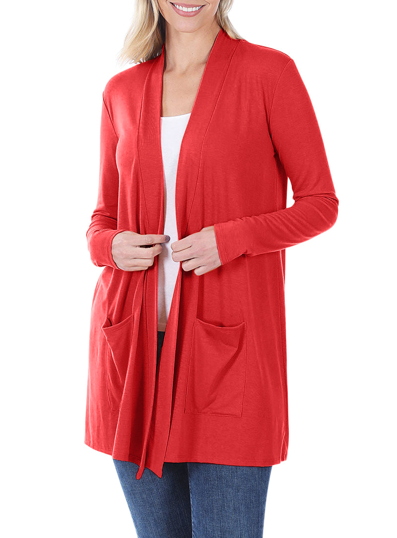 Zenana Long Sleeve Draped Slouchy Cardigan - Cardigans sb_outerwear