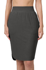 High Waist Tulip Hem Knee Length Skirt