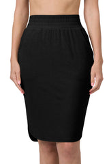 High Waist Tulip Hem Knee Length Skirt