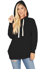 Basic Oversized Hooded Pullover Sweatshirt Sweatshirt- Niobe Clothing