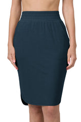 High Waist Tulip Hem Knee Length Skirt