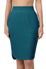 High Waist Tulip Hem Knee Length Skirt