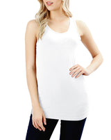 Basic Solid Cotton Racerback Tank Top Tops- Niobe Clothing