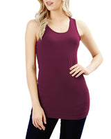 Basic Solid Cotton Racerback Tank Top Tops- Niobe Clothing