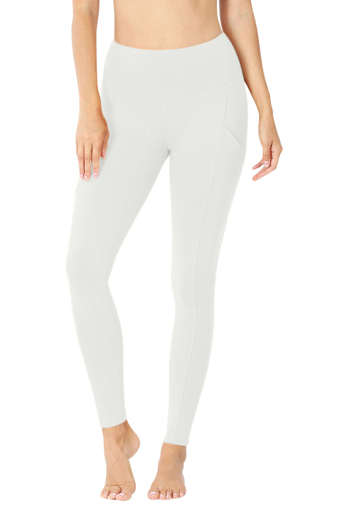 Zenana High Waist Solid Cotton Yoga Pants Work Out Leggings w/Pockets - Leggings sb_bottoms