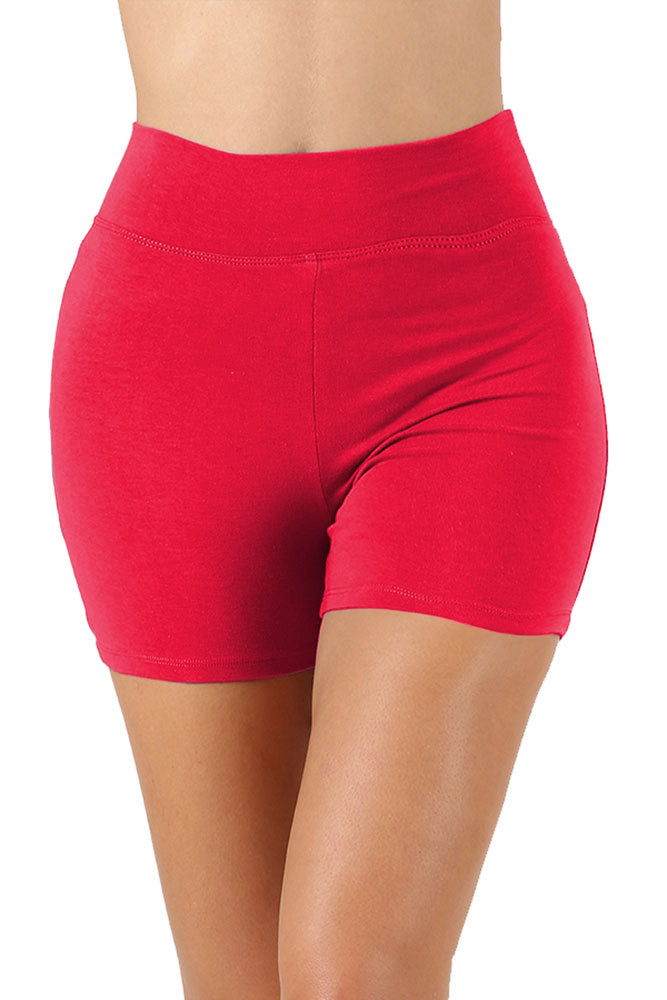 Zenana Cotton Workout Thick Band Biker Running Shorts - Legging Shorts sb_bottoms