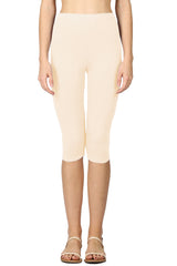 High Waist Seamless Cotton Capri Leggings leggings- Niobe Clothing