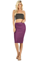 High Waist Fitted Midi Pencil Skirt Skirts- Niobe Clothing