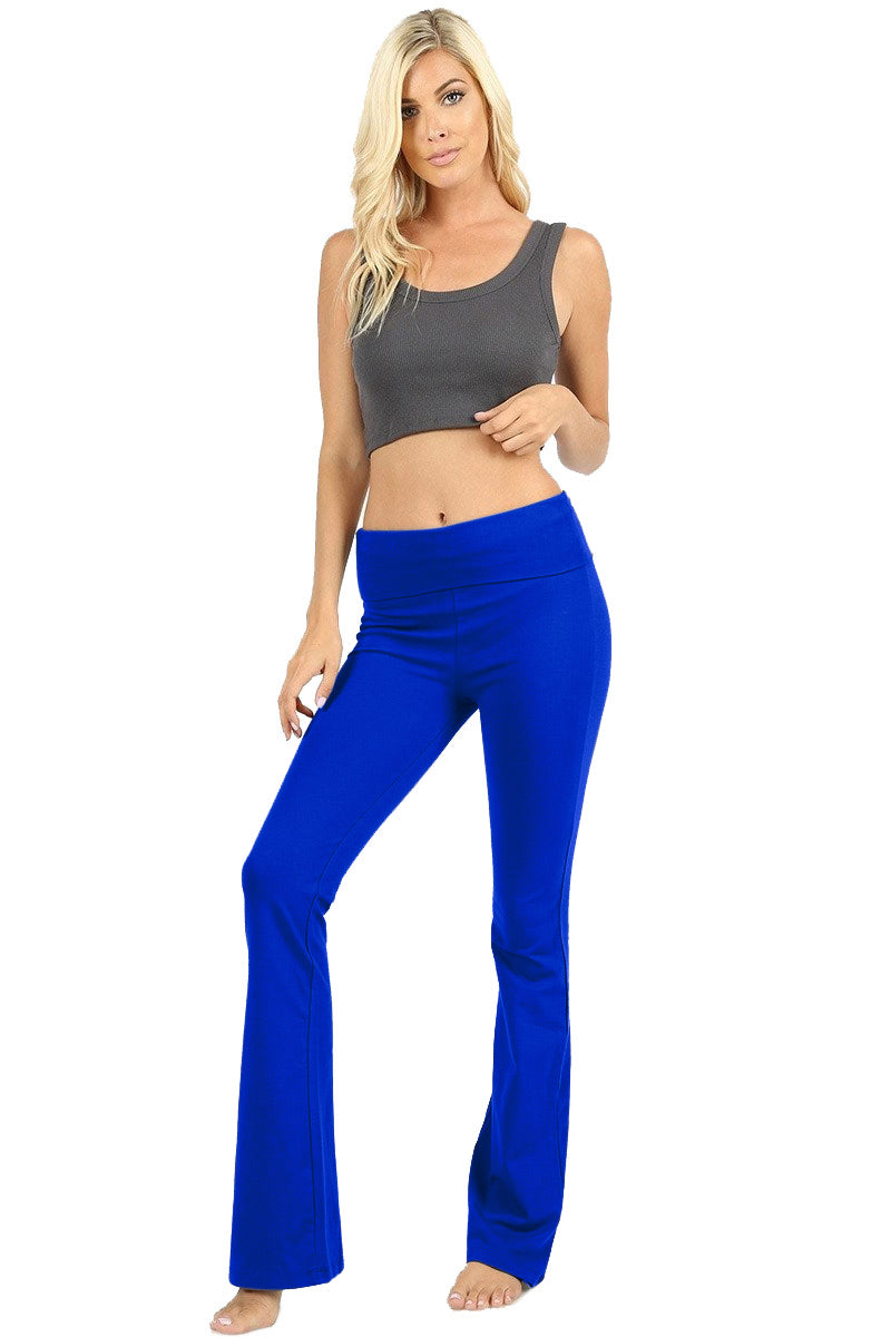 Zenana Cotton Flared Yoga Pants - Leggings sb_bottoms