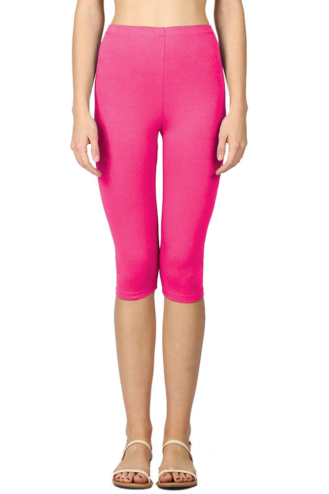 Zenana High Waist Cotton Capri Leggings - Legging Shorts sb_bottoms