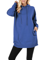 Zenana Loose Fit Pullover Long Hoodie Oversized Sweatshirt Sweater - sweatshirt