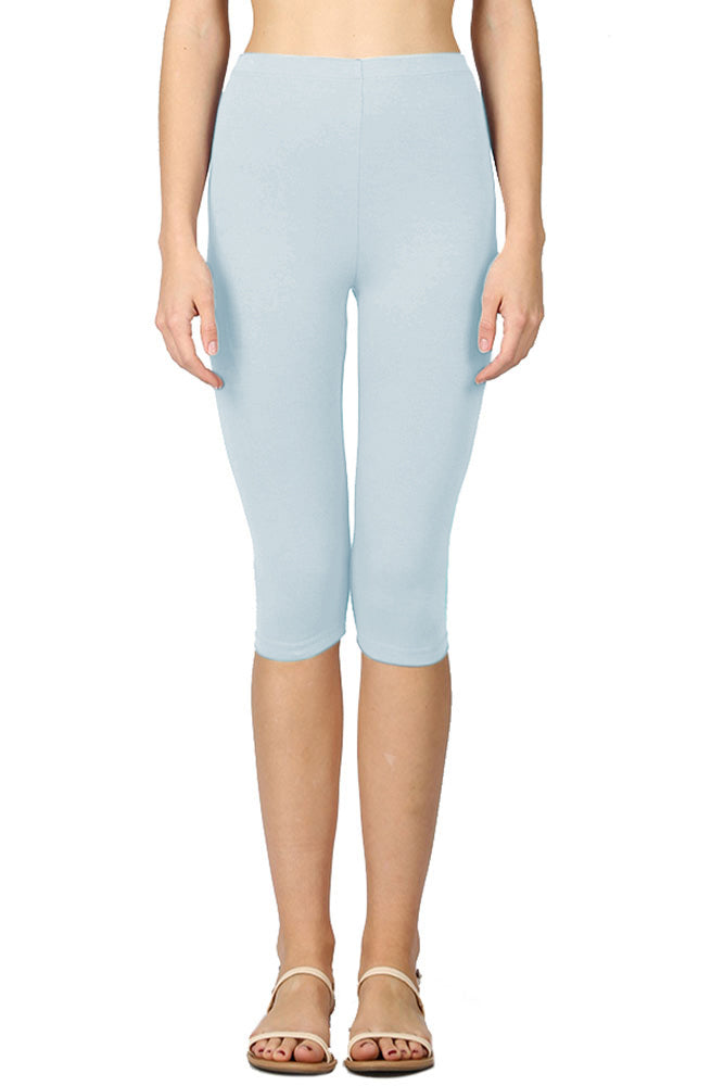 Zenana High Waist Cotton Capri Leggings - Legging Shorts sb_bottoms