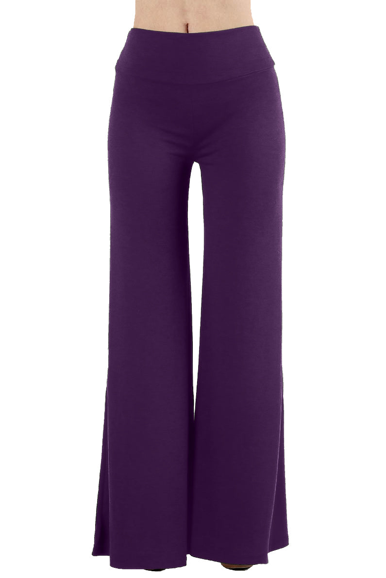 Zenana Solid Basic Wide Leg Palazzo Pants - sb_bottoms
