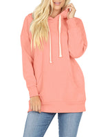 Basic Oversized Hooded Pullover Sweatshirt Sweatshirt- Niobe Clothing