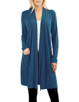 Long Sleeve Draped Long Cardigan Cardigans- Niobe Clothing