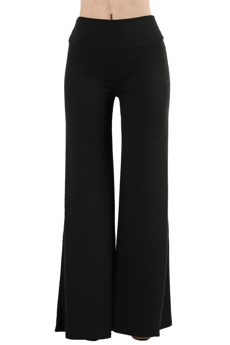 Zenana Solid Basic Wide Leg Palazzo Pants - sb_bottoms