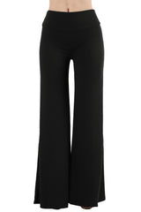 Solid Basic Wide Leg Palazzo Pants pants- Niobe Clothing