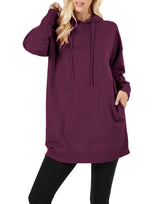 Zenana Loose Fit Pullover Long Hoodie Oversized Sweatshirt Sweater - sweatshirt