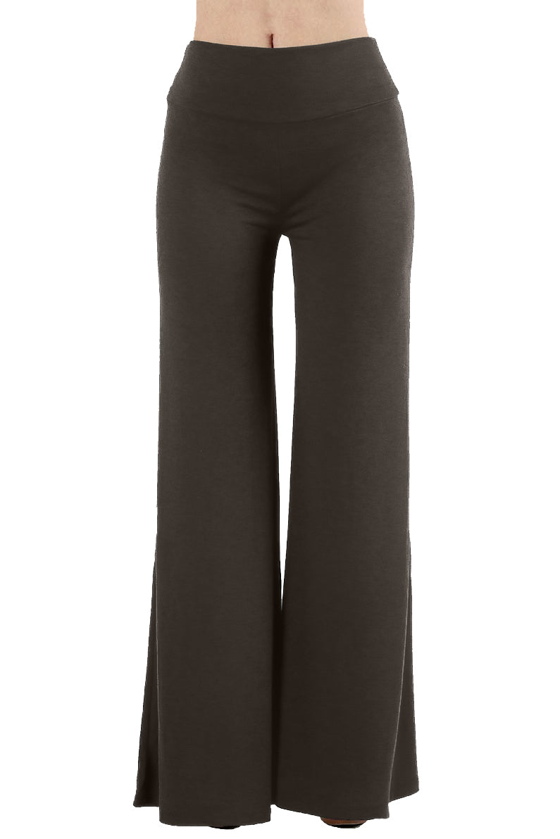 Zenana Solid Basic Wide Leg Palazzo Pants - sb_bottoms