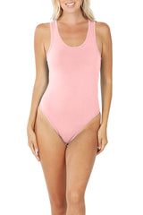Cotton One Piece Racerback Tank Bodysuit