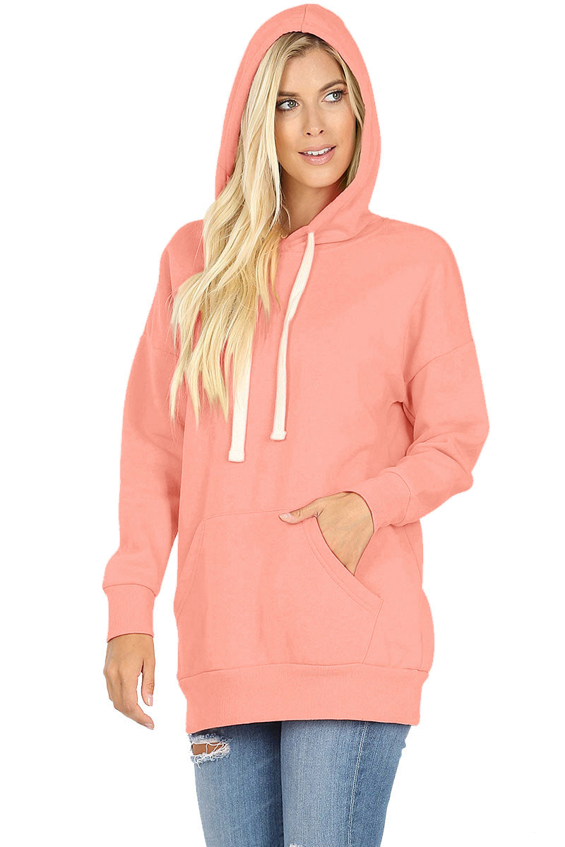 Zenana Basic Oversized Hooded Pullover Sweater - Hoodies sb_outerwear