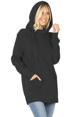 Side Tie Pullover Sweatshirt Hoodie Sweatshirt- Niobe Clothing