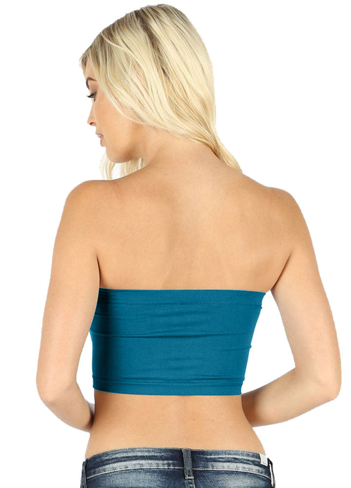 Zenana Nylon Seamless Banded Solid Bandeau - Shirts sb_tops
