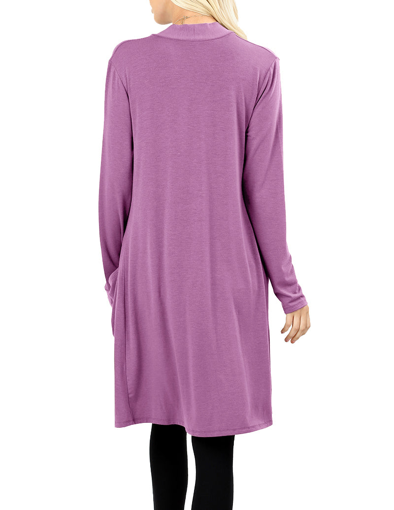 Zenana Long Sleeve Draped Long Cardigan - Cardigans sb_outerwear