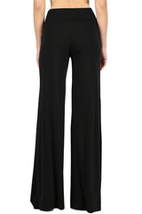 Solid Basic Wide Leg Palazzo Pants pants- Niobe Clothing