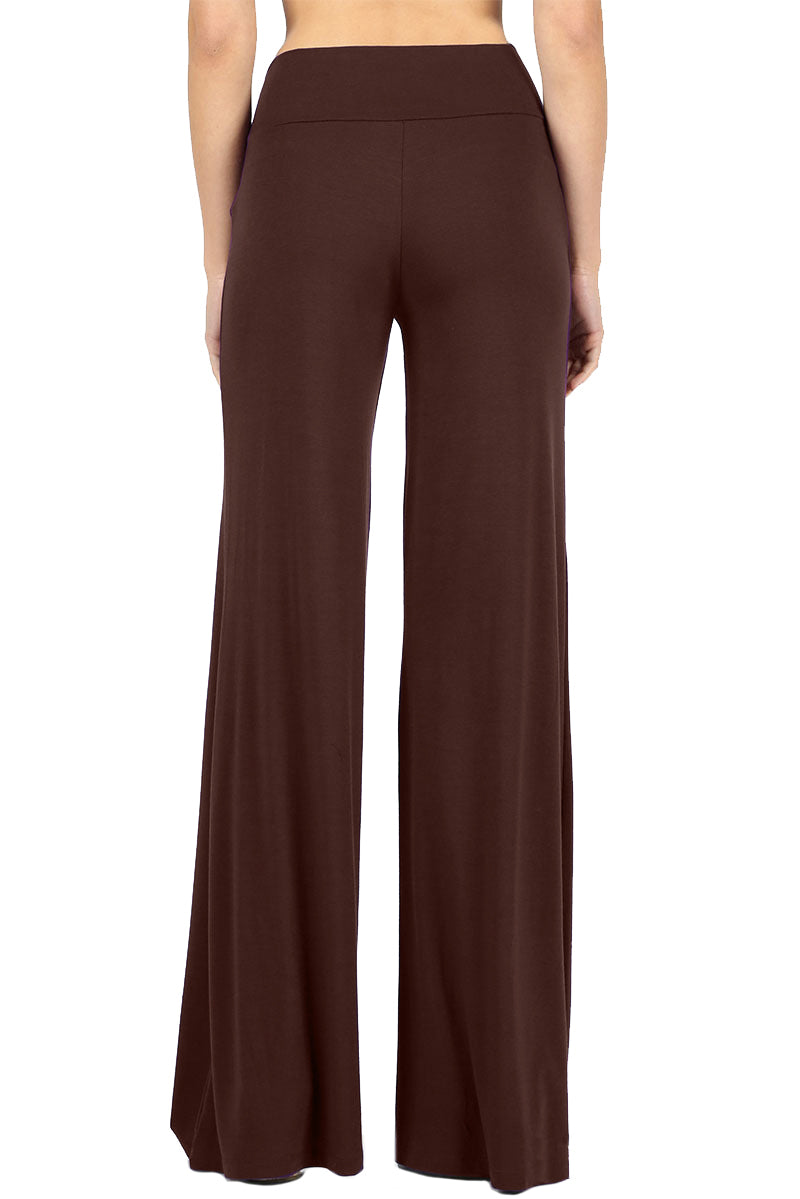 Zenana Solid Basic Wide Leg Palazzo Pants - sb_bottoms