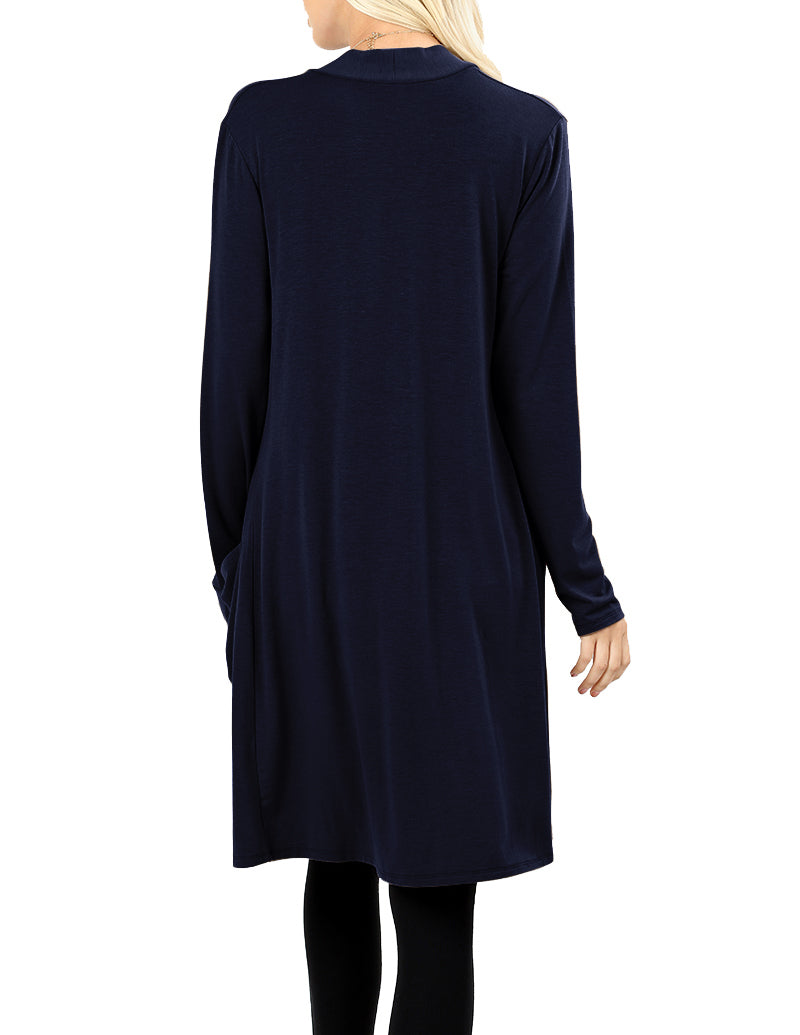 Zenana Long Sleeve Draped Long Cardigan - Cardigans sb_outerwear