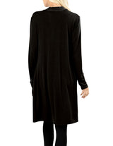 Long Sleeve Draped Long Cardigan Cardigans- Niobe Clothing