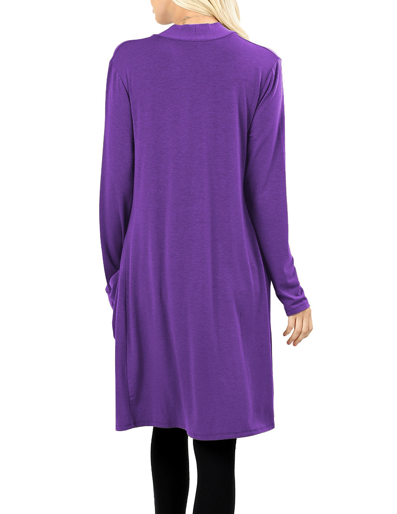 Zenana Long Sleeve Draped Long Cardigan - Cardigans sb_outerwear