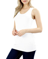 Basic Solid Cotton Racerback Tank Top Tops- Niobe Clothing