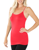 Seamless Nylon Solid Cami Long Tank Top