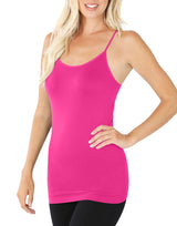 Seamless Nylon Solid Cami Long Tank Top