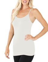 Seamless Nylon Solid Cami Long Tank Top