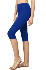 High Waist Seamless Cotton Capri Leggings leggings- Niobe Clothing