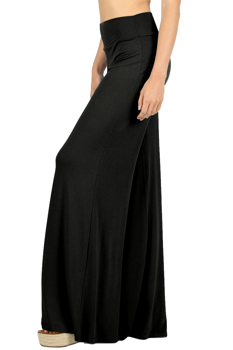 Zenana Solid Basic Wide Leg Palazzo Pants - sb_bottoms