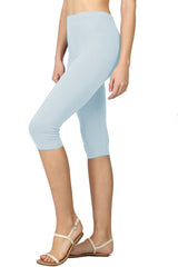 High Waist Seamless Cotton Capri Leggings leggings- Niobe Clothing