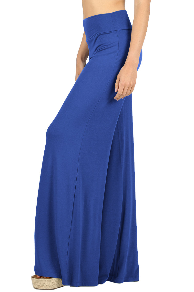 Zenana Solid Basic Wide Leg Palazzo Pants - sb_bottoms