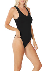 Cotton One Piece Racerback Tank Bodysuit