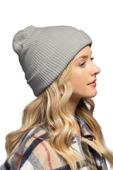 Solid Slouchy Knit Beanie Wide Wale