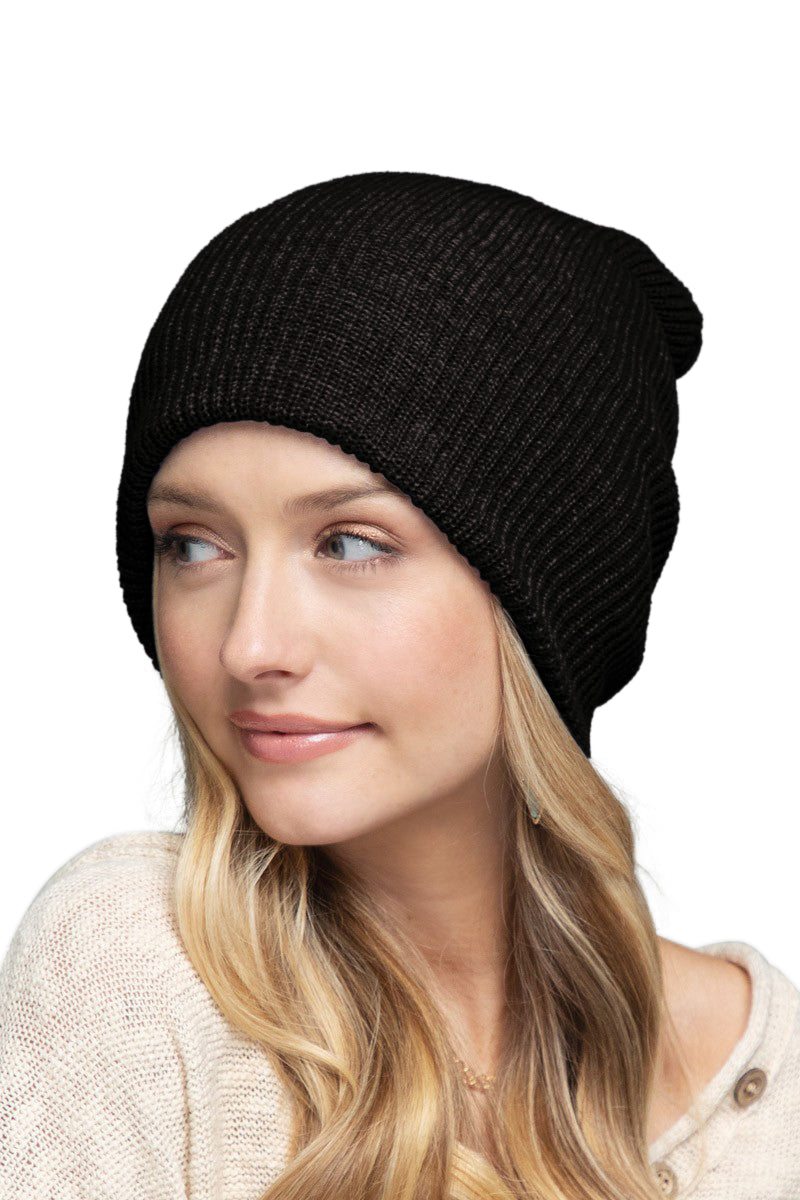 C.C. Solid Slouchy Knit Beanie Wide Wale - Beanies Hats