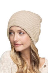 Solid Slouchy Knit Beanie Wide Wale