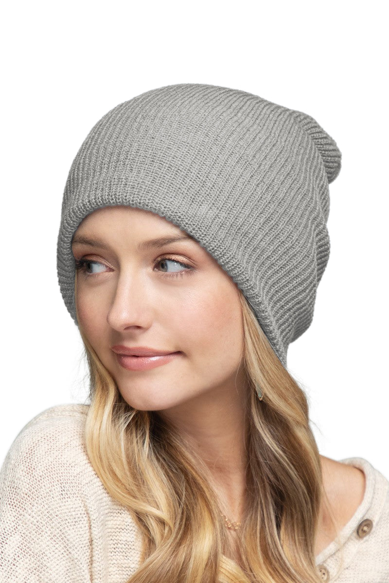 C.C. Solid Slouchy Knit Beanie Wide Wale - Beanies Hats
