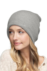 Solid Slouchy Knit Beanie Wide Wale