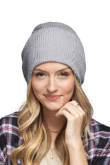 Solid Slouchy Knit Beanie Wide Wale