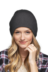 Solid Slouchy Knit Beanie Wide Wale