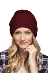 Solid Slouchy Knit Beanie Wide Wale